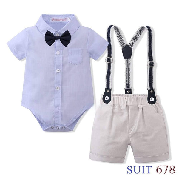 Infant Gentlemen Formal Suspender Polo Set