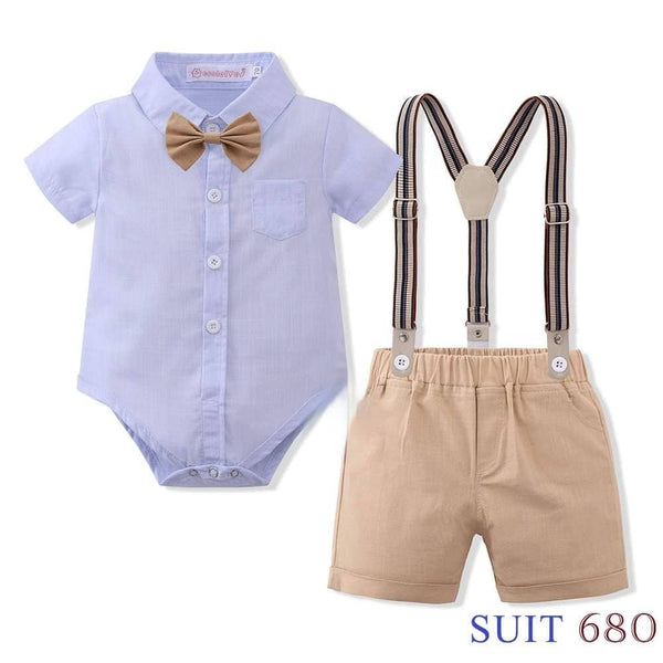 Infant Gentlemen Formal Suspender Polo Set