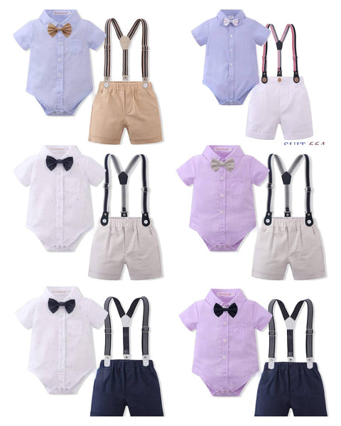 Infant Gentlemen Formal Suspender Polo Set