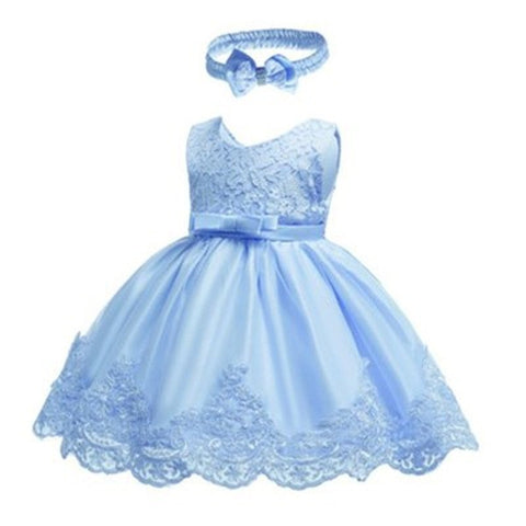 Elegant Casual Baby Blue Dress with Turban Set