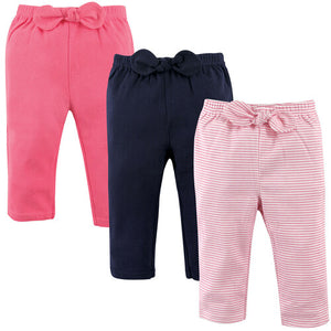 3pc Hudson Baby Girl Ribbon Pants Set