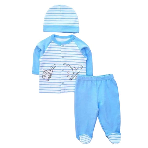 3-piece Baseball Cardigan Pants Hat Set