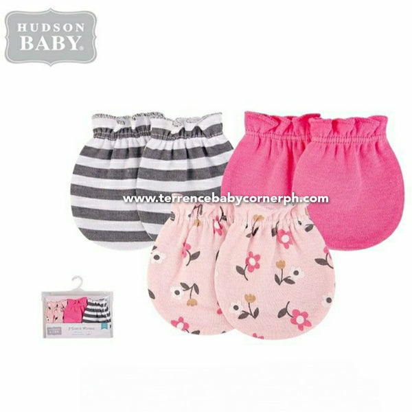 3 pairs Hudson Baby Mittens Set