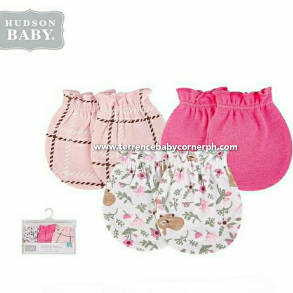 3 pairs Hudson Baby Mittens Set