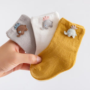 3-pairs Elephant Socks Set