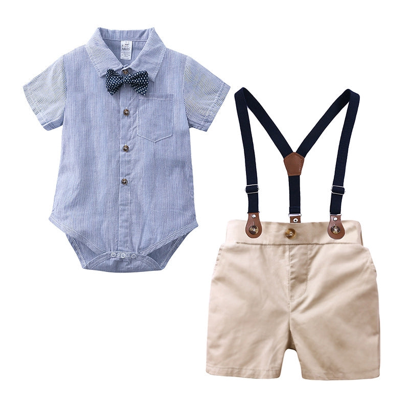 Infant Gentlemen Blue Suspender Formal Suit